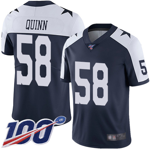 Men Dallas Cowboys Limited Navy Blue Robert Quinn Alternate 58 100th Season Vapor Untouchable Throwback NFL Jersey
